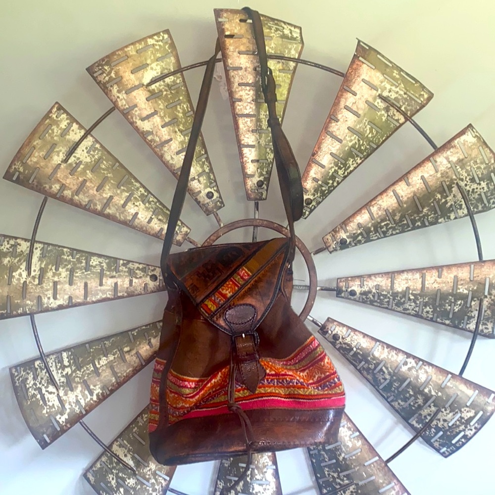 Handmade in Bolivia Shoulder Bag Leather Wool